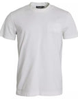Dolce & Gabbana White Logo Embossed Cotton Crewneck T-shirt