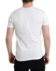 Dolce & Gabbana White Logo Embossed Crew Neck Short Sleeves T-shirt