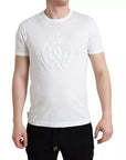 Dolce & Gabbana White Logo Embossed Crew Neck Short Sleeves T-shirt