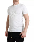 Dolce & Gabbana White Logo Embossed Crew Neck Short Sleeves T-shirt