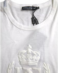 Dolce & Gabbana White Logo Embossed Crew Neck Short Sleeves T-shirt