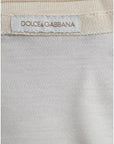 Dolce & Gabbana White Short Button Closure Silk Top T-shirt