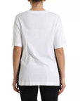 Dolce & Gabbana White Slogan Print Lacing Detailed T-shirt