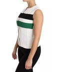 Dolce & Gabbana White Striped Cotton Sleeveless Top T-shirt