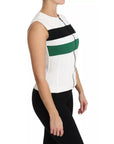 Dolce & Gabbana White Striped Cotton Sleeveless Top T-shirt