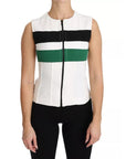Dolce & Gabbana White Striped Cotton Sleeveless Top T-shirt