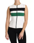 Dolce & Gabbana White Striped Cotton Sleeveless Top T-shirt