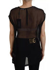 Dolce & Gabbana Black Mesh Transparent Blouse Pullover Top