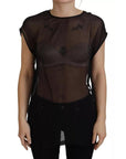 Dolce & Gabbana Black Mesh Transparent Blouse Pullover Top