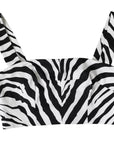 Dolce & Gabbana Black White Zebra Sleeveless Bustier Crop Top