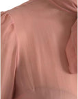Dolce & Gabbana Pink Long Sleeves Ascot Collar Top Blouse
