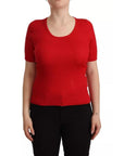 Dolce & Gabbana Red Silk T-shirt Short Sleeve Top Blouse