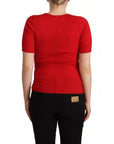 Dolce & Gabbana Red Silk T-shirt Short Sleeve Top Blouse