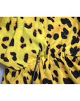 Dolce & Gabbana Yellow Leopard Print Long Sleeves Top Blouse