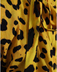 Dolce & Gabbana Yellow Leopard Print Long Sleeves Top Blouse