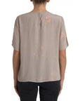Dolce & Gabbana Brown Round Neck Short Sleeve Blouse Top