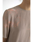 Dolce & Gabbana Brown Round Neck Short Sleeve Blouse Top