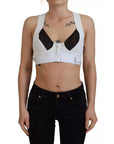Dolce & Gabbana White Viscose Sleeveless Cropped Bustier Top