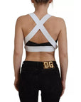 Dolce & Gabbana White Viscose Sleeveless Cropped Bustier Top