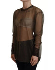 Dolce & Gabbana Black Transparent Crewneck Long Sleeves Top