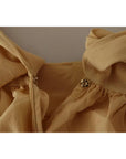 Dolce & Gabbana Mustard Ascot Collar Shirt Silk Blouse Top