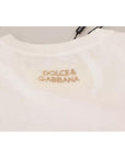 Dolce & Gabbana Optical White Printed Short Sleeves Top