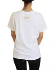 Dolce & Gabbana Optical White Printed Short Sleeves Top