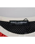 Dolce & Gabbana Red Nylon Logo Print Sleeveless Jersey Top