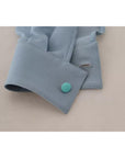 Dolce & Gabbana Blue Collar Long Sleeve Blouse Silk Top