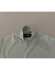 Dolce & Gabbana Mint Green 3/4 Sleeves Turtle Neck Silk Top