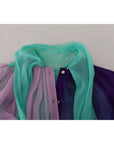 Dolce & Gabbana Multicolor Long Sleeves Ascot Collar Silk Top