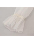 Dolce & Gabbana White Ascot Collar Long Sleeves Blouse Top