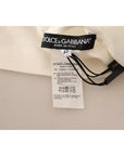 Dolce & Gabbana White Blouse Ascot Collar Shirt Silk Button Top
