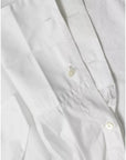 Dolce & Gabbana White Cotton Ascot Collar Long Sleeves Top