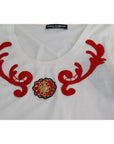 Dolce & Gabbana White Cotton Heart Applique Sleeveless Tank Top