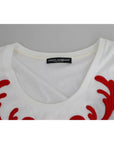 Dolce & Gabbana White Cotton Heart Applique Sleeveless Tank Top
