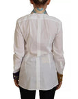 Dolce & Gabbana White Floral Jacquard Cotton Long Sleeves Top
