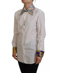 Dolce & Gabbana White Floral Jacquard Cotton Long Sleeves Top