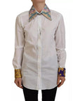 Dolce & Gabbana White Floral Jacquard Cotton Long Sleeves Top