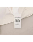 Dolce & Gabbana White Striped Short Sleeves Pullover Top