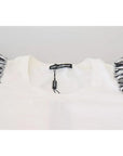 Dolce & Gabbana White Striped Short Sleeves Pullover Top