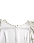 Dolce & Gabbana White Viscose Round Neck Short Sleeves Top