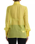 Dolce & Gabbana Yellow Long Sleeve Button Down Blouse Top