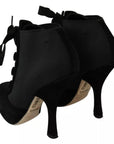 Dolce & Gabbana Black Suede Stretch Ankle Boots Booties Shoes