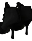 Dolce & Gabbana Black Suede Stretch Ankle Boots Booties Shoes