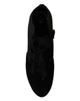Dolce & Gabbana Black Suede Stretch Ankle Boots Booties Shoes