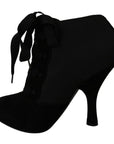 Dolce & Gabbana Black Suede Stretch Ankle Boots Booties Shoes