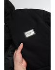 Dolce & Gabbana Black Cotton Hooded Logo Bomber Men Jacket