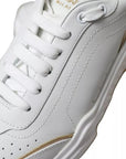Dolce & Gabbana White Gold Leather Men Sneakers DAYMASTER Shoes