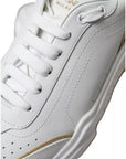 Dolce & Gabbana White Gold Leather Men Sneakers DAYMASTER Shoes